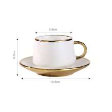 90ml/3.16oz Coffee Cup & Saucer Set, Suitable For Drinking Espresso Or Turkish Coffee - Other - View 2