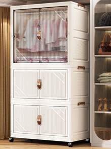 5/4/3/2/1 Layer Folding Wardrobe Closet, No Installation Required, Plastic Storage Cabinet For Baby Clothes, Household Use For Living Room And Bedroom