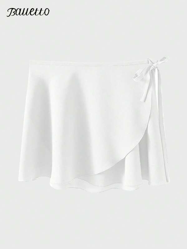 balletto Elastic Waist Tie Ballerina Skirt, One-Piece Design Ballet Practice Skirt, Dance Performance Dress