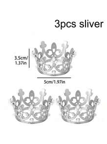 1/6pcs Mini Crown Cake Topper, Mini Crown For Flower Arrangements Bouquets, Small Tiara Crown Birthday Cupcake Topper For Birthday Wedding Party Favors,Christmas