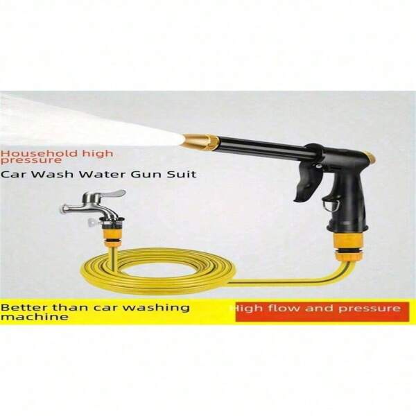 Pistola ad alta pressione per lavaggio auto, lavatrici per auto domestiche, ugello che aumenta il flusso d'acqua, grande volume d'acqua, pistola multiuso