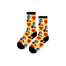 1 Pair Of Socks Men, Custom Personalized Photo, Heat Transfer 360 Degree Printing, Personal Customized Face Pattern, Funny Heart Pattern, Quality Summer Socks, Women's Sports Mid-Calf Socks, Suitable For Daily Wear, Unique Whimsical Gift For Mother's Day, Father's Day And Special Occasions - Multicolor - View 12