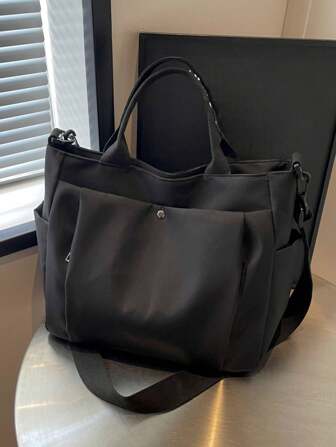 Casual Style Plain With Adjustable Strap Large Capacity Shoulder Tote Bag,Cross Body Bag Everyday Bag, Etc. Perfect For Daily Use - Suitable For Traveling, Work Or Shopping,University, College Classroom , Commute,School, Etc. For Women, Rookies & White-Collar Workers,Girl, College Students,Young Girl, Tote Bags For Women, College Essentials