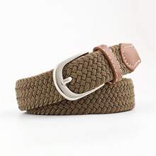 1 pieza Cinturón elástico ajustable tejido con 22 colores, 2,5 cm de ancho, 100 cm de largo, para verano, escuela