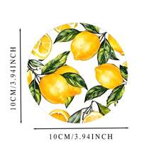6pcs/Set Or 12pcs/Set Summer Lemon Pattern Coasters, Made Of Rubber Material With Non-Slip Backing, Suitable For Home Kitchen Or Bar Decoration, Fit For Holiday Gatherings, Cafes, Bookstores, Kitchens And Daily Home Decor