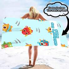 Personalized Beach Towel With Name Or Letter Combination - Super Absorbent & Microfiber Bathroom & Pool Towel, Suitable For Teens And Adults, Quick-Dry Soft Beach Towel With Cartoon Design, Ideal Gift For Boys And Girls Bathroom Decor Summer Travel Essentials Travel Accessories Beach Essentials