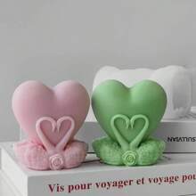 Stampo di silicone per candele a forma di cigno a forma di cuore