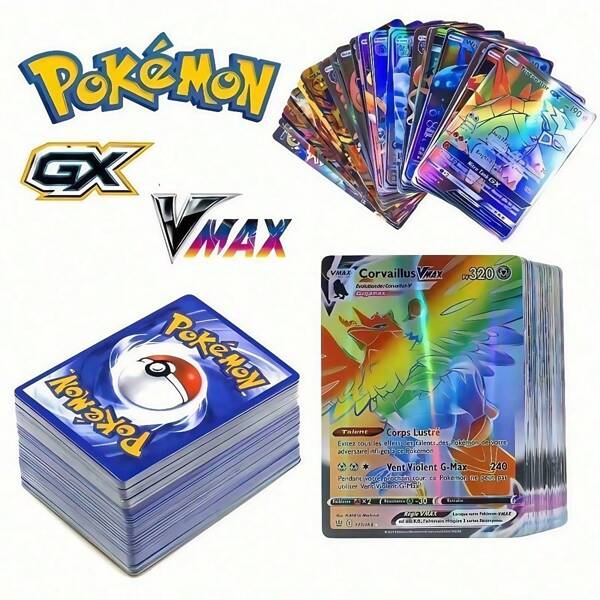 pokemon 200 Peças Pokémon, Cartas de Pokémon, Cartas (Série V, Vmax, Cartas Raras GX), Cartas de Jogos de Anime, Presentes para Fãs de Anime, Presentes de Férias para Adultos, Suprimentos de Festa, Acessórios de Férias, Suprimentos de Festa de Aniversário, Presentes de Aniversário, Decoração Artesanal, Monstros de Bolso, Cartas Colecionáveis, Cartas de Jogos de Tabuleiro, Cartas Clássicas, Adequado para Festa e Presentes de Aniversário