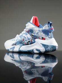 Zapatillas de baloncesto versátiles 2025 nuevas, zapatos deportivos cómodos y antideslizantes para hombres, con suela exterior con sonido de fricción, zapatos casuales para hombres con suela gruesa, zapatos elevadores para exteriores, domina la cancha de baloncesto, el patio de recreo, zapatos para correr (Patrón asimétrico)