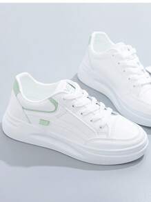 2025 New Fashion White Sneakers With Thick Soles, College Style, Versatile Casual Sports Shoes For Women