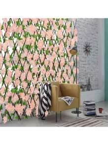 1pc Cherry Blossoms Expandable Fence Screen, Garden Fencing Use Artificial Hedge Screen Extend Garden Grid Board With Flowers, Garden Fence Screen, Fence Privacy Screen For Backyard Patio Wall Decoration