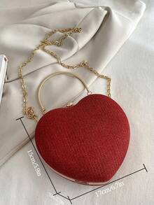 Premium Glitter Handbag & Mini Box Cosmetic Bag - Red - View 2