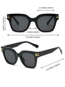 1 Stück Damen Quadratischer Kunststoff Rahmen Modebrille, einfache einfarbige Vollrahmen stilvolle Brille für Reisen, Laufsteg, Straßenmode