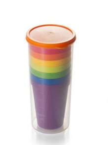 1 pièce Tasse arc-en-ciel portable, tasse à boire en plastique de 7 couleurs convenant pour le pique-nique en extérieur, le set de tasse de voyage, à usage multiple pour boire, rincer, vase, etc.