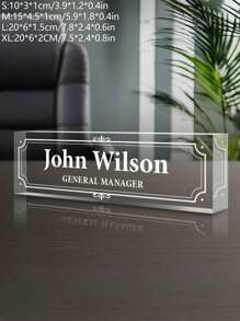 1pc Custom Acrylic Desk Name Plate, Personalized Office Decoration Sign, Simple, Waterproof, Stylish, Personalized, Cute, High Quality Customized, Acrylic Desk Accessories, Unique Ideal Gift For Boss, Teacher, Employee, Student Personalized Office Decoration Thank You Gift, Boss Office Gift, Personalized Office Decoration, Desk Decoration,
