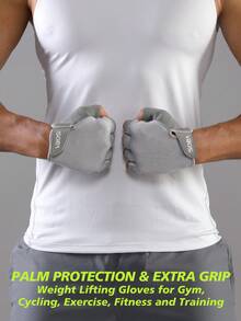 VBOSI 1 双男女透气网眼面料半指运动手套 - 轻便、防滑、减震，适合健身、骑行和举重