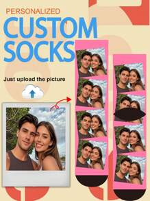 1 Pair Of Customized Crew Socks,Custom Face Socks, Couple Socks,Custom Photo Sock, Custom Printed Socks, Personalized Funny Face Socks, Custom Picture Socks, Put Any Face On The Socks, Anniversary Gift, Valentine Gift, Birthday Gift, Wedding Gift
