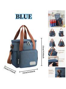 Gran bolsa aislada para el almuerzo, bolsa aislada portátil de gran capacidad, caja aislada portátil forrada para el almuerzo de la universidad, bolsa aislada para el almuerzo, esencial de viaje, picnic, al aire libre, escuela, trabajo, camping, oficina para niñas, niños, estudiantes, suministros escolares, artículos esenciales para la universidad, caja de almuerzo de vacaciones, bolsas de verano para comida al aire libre, bolsas de picnic y camping, regreso a la escuela
