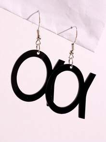 1 par de aretes de diseño del símbolo matemático 'Pi' en color negro, regalo de joyería de moda para maestros de matemáticas - Multicolor - Ver 12