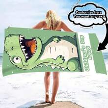 Personalized Beach Towel With Name Or Letter Combination - Super Absorbent & Microfiber Bathroom & Pool Towel, Suitable For Teens And Adults, Quick-Dry Soft Beach Towel With Cartoon Design, Ideal Gift For Boys And Girls Bathroom Decor Summer Travel Essentials Travel Accessories Beach Essentials