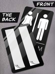 1pc WC Plate, Multi-Style Acrylic Washroom Sign, Toilet Door Plate Indicator, Restroom Identification Plaque Wall Decor Room Decor Stickers Wallpaper Wall Paper Wall Stickers Wall Sticker