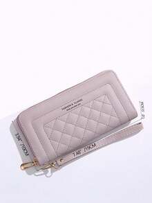 Fashion Wallet New Summer Korean Version Simple Solid Color Long Purse For Women Wallet Purse Wallet Long Wallet Wristlet Wallet Mini Wallet - Purple - View 3