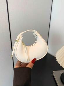 Mini Women's Solid Color Lipstick Shaped Clutch Bag With Adjustable Handle, Party/Event Baguette Handbag