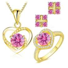 Moissanite Jewelry Four-Piece Set, Including Stud Earrings, Necklace, Ring. Made Of Pure 925 Material. Suitable For Daily Wear, Dating, Parties. Perfect For Valentine's Day And Mother's Day Gifts - 2.8CT - View 2