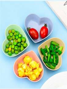 10pcs Sauce Dishes, Mini Heart-Shaped Dinnerware, Small Dishes And Bowls, Dipping Sauce Plates, Condiment Mustard Bowls, Kitchen Supplies,School Supplies
