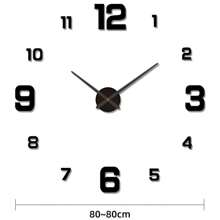 Reloj de pared digital creativo 3D sin marco DIY colgado en la pared con pegatinas, reloj mudo para decoración de pared del hogar, sala de estar, oficina