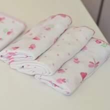 Bublim Petit Luxury Printed Diaper 3 Units With 100% Cotton Incomfral Festoon - 乾枯玫瑰色 - 查看 2
