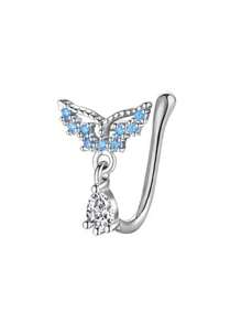 Edelstahl Hufeisen Nasenringe, Septum Ringe, doppelköpfige Ohrknorpel Manschetten mit kubischem Zirkoniaeinheit mit Innengewinde, Augenbrauen, Lippen, Spiral Piercing Schmuck, geeignet für Männer und Frauen
