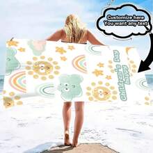 Personalized Beach Towel With Name Or Letter Combination - Super Absorbent & Microfiber Bathroom & Pool Towel, Suitable For Teens And Adults, Quick-Dry Soft Beach Towel With Cartoon Design, Ideal Gift For Boys And Girls Bathroom Decor Summer Travel Essentials Travel Accessories Beach Essentials
