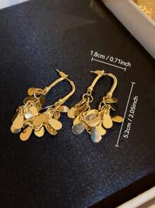 Andkiss Pendientes largos gota de agua con fleco