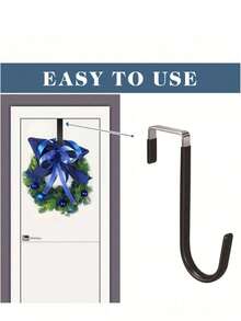 2 Peças Gancho de Ferro no Estilo de Porta de Armário, Suporte de Parede Adesivo Sem Marcas, Suporte de Cabide de Aço Inoxidável, Perfeito para Organizar Roupas, Bolsas, Lenços, etc.