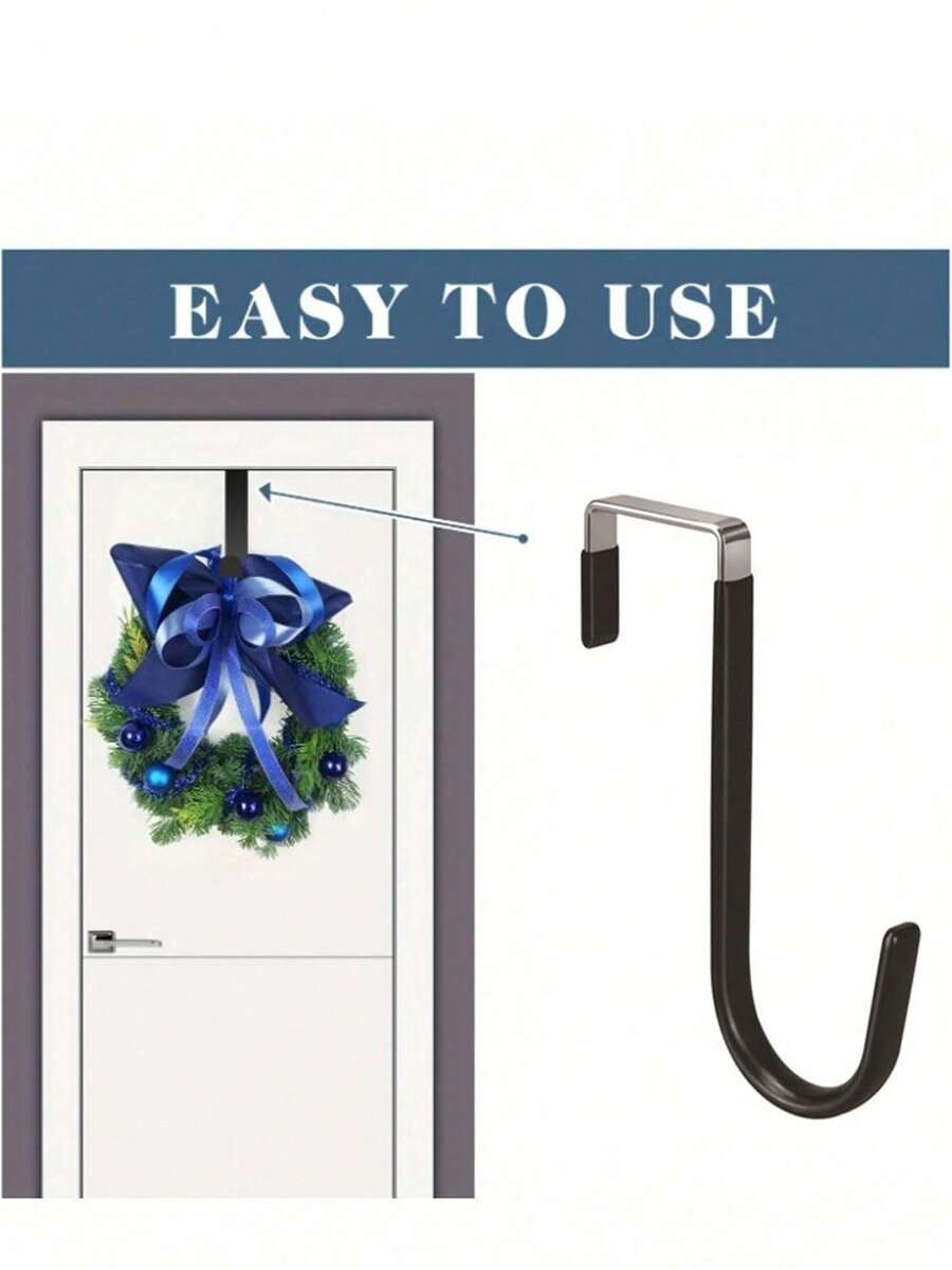 2 Peças Gancho de Ferro no Estilo de Porta de Armário, Suporte de Parede Adesivo Sem Marcas, Suporte de Cabide de Aço Inoxidável, Perfeito para Organizar Roupas, Bolsas, Lenços, etc.