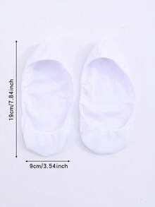 6 đôi tất thuyền trơn màu/tất vô hình cho nữ, thích hợp để mặc hàng ngày - trắng - Xem 6