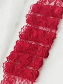 1pc Lace Waist Bow Sexy Bodysuit, Backless Design With Bondage Elements, Perfect For Valentine's Day, Anniversary, Date, Gift, Honeymoon, Sexy Look - Red - View 5