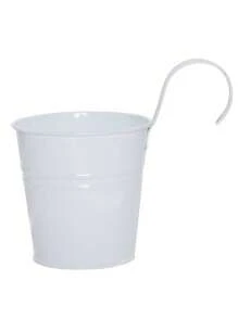 1 pieza Macetas colgantes de metal y hierro para valla, balcón, jardín y decoración del hogar con ganchos desmontables, negro, multicolor. Macetas para exteriores estilo nórdico resistentes a las heladas 2025, macetas autorriegantes para balcones, macetas decorativas grandes de resina con textura de cemento, macetas decorativas para villa y patio, macetas apilables modulares para plantas