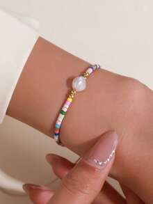 1pc Adjustable Bohemian Style Colorful Beaded Friendship Bracelet For Teens, Suitable For Daily Wear Or Gifts - Multicolor - View 3