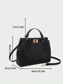 Dedoo Tas jinjing bolak-balik bergaya retro Eropa yang modis untuk wanita, dicetak khusus dengan bahan tahan gores, cocok sebagai hadiah liburan atau untuk ibu-ibu paruh baya, desain kapasitas besar memenuhi kebutuhan perjalanan dan belanja sehari-hari, dapat digunakan sebagai tas bahu, tas selempang, atau tas tangan, tas komuter yang praktis. - Hitam - View 12