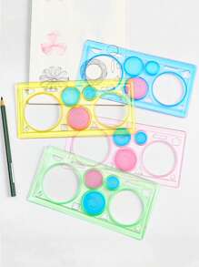 1/4/10 pezzi Squadretti geometrici Spirografo, strumento da disegno per cancelleria per studenti, verde/rosa/blu, forniture scolastiche, articoli per il ritorno a scuola