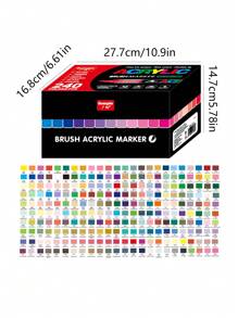 Guang Na 1 Set Of 240 Colors Felt Felt Acrylic Paint Markers Pens, Freely Ink System, Rich Colors, Clear Coloring Pages, Colour Can Be Stacked, Powerful Coverage, Pen Tip Flexible Soft, And Can Draw Freely In Coarse And Fine, They Won't Pierce The Paper And Leave Almost No Traces, Very Suitable For Mysterious Coloring