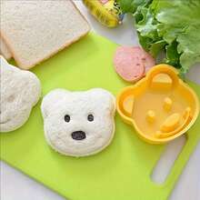 2pcs Spoon Mold, Non Stick Spoon, Sushi Rice And Vegetable Roll Maker - Non Stick Semicircle Spoon And Mini Teddy Bear Mold, Convenient For Making Rice And Vegetable Rolls, Kitchen Supplies, Portable Outdoor Camping Use, Yellow Plastic Rice And Vegetable Roll Mold, With Filter Screen, Suitable For Of Children And Young People - Multicolor - View 4