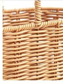 Rattan Hand-Blumenarrangement Blumenkunst Imitation Rattan handgewebt Blumenladen Weide Blumenkorb Wohnzimmer Dekoration Foto Gartenkorb . oval