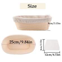 1 Stück Brotschutzkorb-Set (mit Zwischenfutter + Schaber), handgefertigter Sauerteig-Schutzkorb runde Schüssel aus Rattan, geeignet für Sauerteigbrot Backsachen