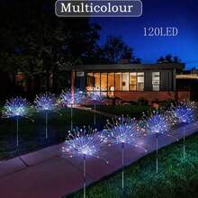 2 件 8 种模式太阳能烟花灯 150/120/90/60 LED 户外花园防水烟花灯适用于走道后院草坪景观，充满活力的树装饰棒串灯秋季装饰家居装饰户外装饰 - 太陽能煙火燈串 - 查看 15