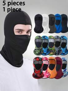 5 Pcs/Set Outdoor Camouflage Versatile Headband Neck Gaiter Face Mask Cover Wind-Proof Sunscreen Motorcycle Neck Warmer