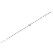 1 件 1 克拉圆形莫桑石手链，18K 镀金 S925 纯银，四爪镶嵌主石和密钉设计链条，可调节抽绳，简约优雅风格，非常适合生日、周年纪念、节日礼物，附有 GRA 证书 - 銀色 - 查看 8