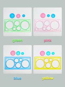 1/4/10 pezzi Squadretti geometrici Spirografo, strumento da disegno per cancelleria per studenti, verde/rosa/blu, forniture scolastiche, articoli per il ritorno a scuola